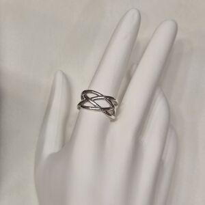 925 Sterling Silver Multi-Strand Criss Cross Woven Statement Ring - Size 9